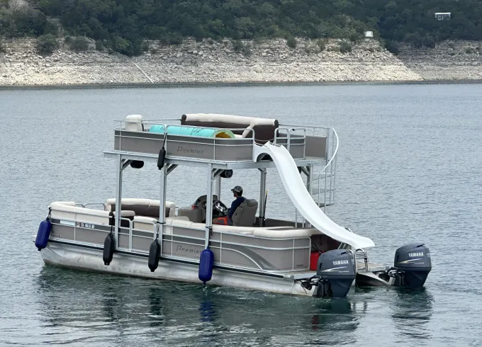 LAKE TRAVIS Thrills: 16 Person Double-Decker Party Boat with Slide in Austin, TX