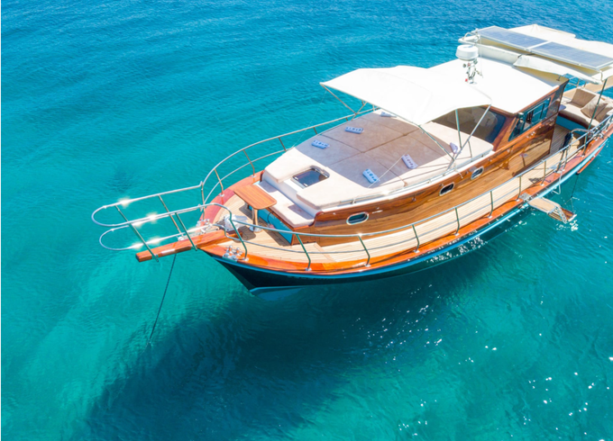 Hand Made Wood Motorboat