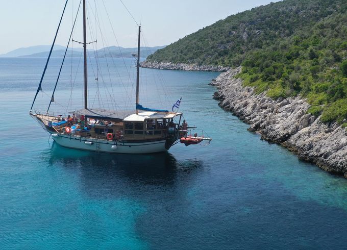 Traditional wooden boat Greek