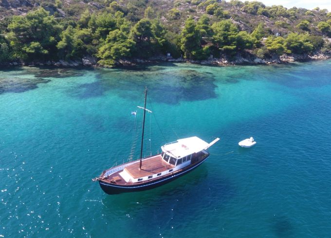 traditional wooden motorsailer