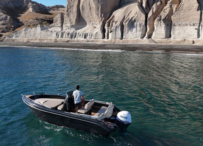 luxury black boat
